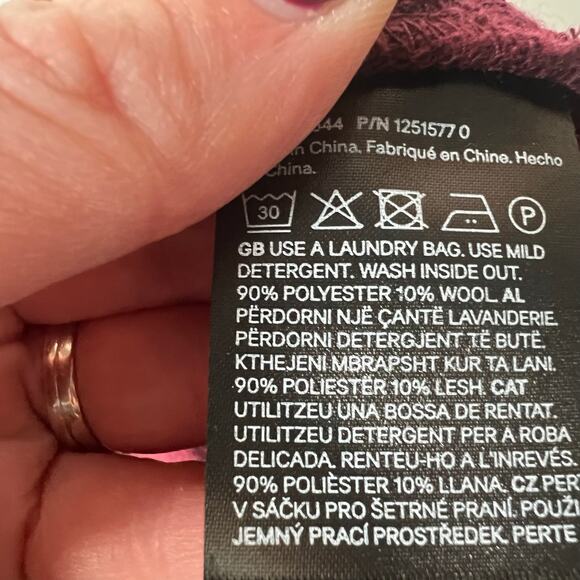 Burgundy Button-Front Sheath Dress Textured Wool Blend Sz S Old Money Holiday - Picture 9 of 11